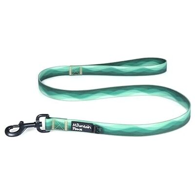 Mountain Paws Waterproof Nylon Dog Lead, 1.15m Heavy Duty Long Leash, Soft PVC Grip, Anti-Odour and Wipe Clean, Green Mountain Paws Waterproof Nylon Dog Lead, 1.15m Heavy Duty Long Leash, Soft PVC Grip, Anti-Odour and Wipe Clean, Green