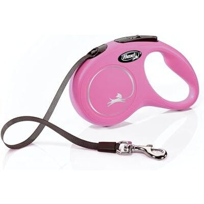 Flexi New Classic Retractable Dog Leash - Tape - Pink Flexi New Classic Retractable Dog Leash - Tape - Pink