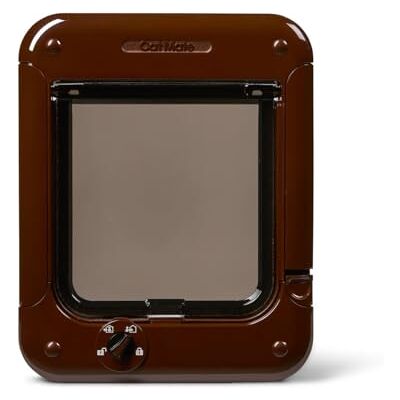 Cat Mate Rotary 4-Way-Locking Cat Flap for Small to Average Cats, Brown Cat Mate Rotary 4-Way-Locking Cat Flap for Small to Average Cats, Brown