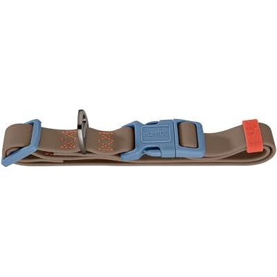 HUNTER Havana Dog Collar, Colour: Taupe/Smoke Blue, with Plastic Coating, Infinitely Adjustable, Click Closure, Durable, Tear-Resistant, Weather-Resistant, Easy Care, Gunmetal Look, Size: M HUNTER Havana Dog Collar, Colour: Taupe/Smoke Blue, with Plastic Coating, Infinitely Adjustable, Click Closure, Durable, Tear-Resistant, Weather-Resistant, Easy Care, Gunmetal Look, Size: M