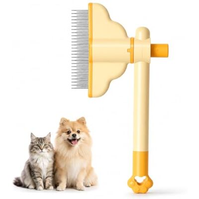 JADUFHU Flea Comb for Cats Dogs,Stainless Steel Rotate Brush Head Freely JADUFHU Flea Comb for Cats Dogs,Stainless Steel Rotate Brush Head Freely