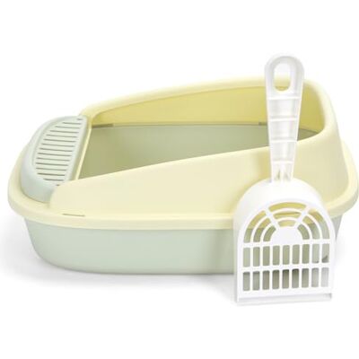 Patapalooza Cat litter box with shovel, easy cleaning, compact design, prevents odors; ideal for maintaining the hygiene of your pet. Patapalooza Cat litter box with shovel, easy cleaning, compact design, prevents odors; ideal for maintaining the hygiene of your pet.