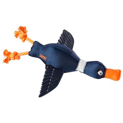 House of Paws Duck Thrower Navy Dog Toy with TPR Textured Wings House of Paws Duck Thrower Navy Dog Toy with TPR Textured Wings