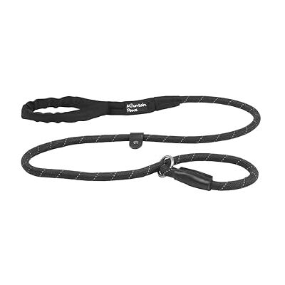 Mountain Paws Slip Rope Dog Lead 1.5m, One-Size-Fits-All, Slip-On Rope Leash Easy to Fit, No Collar or Harness Needed Durable & Weather Resistant Climbing Rope with Reflective Stitching (Black) Mountain Paws Slip Rope Dog Lead 1.5m, One-Size-Fits-All, Slip-On Rope Leash Easy to Fit, No Collar or Harness Needed Durable & Weather Resistant Climbing Rope with Reflective Stitching (Black)