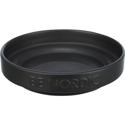 TRIXIE BE NORDIC Cat Bowl, Ceramic, 300 ml, Black, Modern, Non-Slip Feeding Bowl for Small Cats TRIXIE BE NORDIC Cat Bowl, Ceramic, 300 ml, Black, Modern, Non-Slip Feeding Bowl for Small Cats