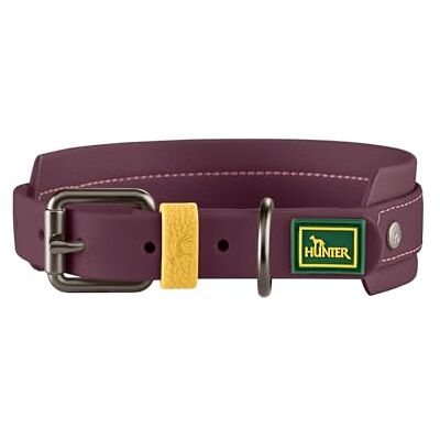 HUNTER Havana Mini Dog Collar Colour: Blackberry, Structured Fabric with Plastic Coating, Wide, Comfortable, Durable, Tear-Resistant, Weather-Resistant, Easy Care, Gunmetal Look, Size: 35 HUNTER Havana Mini Dog Collar Colour: Blackberry, Structured Fabric with Plastic Coating, Wide, Comfortable, Durable, Tear-Resistant, Weather-Resistant, Easy Care, Gunmetal Look, Size: 35