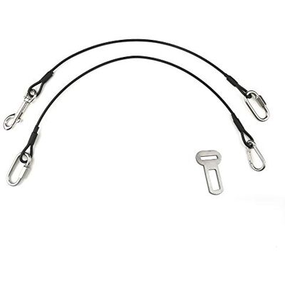 Sonku Dog Car Seat Belt Restraint, 2 Pack Proof Steel Cable Safety Vehicle Belt Fit for Small, Medium, Large, and X-Large Dogs Sonku Dog Car Seat Belt Restraint, 2 Pack Proof Steel Cable Safety Vehicle Belt Fit for Small, Medium, Large, and X-Large Dogs