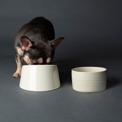 Scruffs Icon 2 Piece Flat Faced Dog Bowl & Water Bowl 15cm 18cm Cream Scruffs Icon 2 Piece Flat Faced Dog Bowl & Water Bowl 15cm 18cm Cream