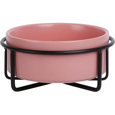 JACK AND VANILLA , Bon Appetit Ceramic Bowl with Non-Slip Metal Stand, Elegant Design, 850 ml Capacity, Easy to Clean, Eco-Friendly, Pink JACK AND VANILLA , Bon Appetit Ceramic Bowl with Non-Slip Metal Stand, Elegant Design, 850 ml Capacity, Easy to Clean, Eco-Friendly, Pink