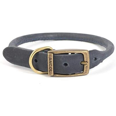 Ancol Timberwolf Premium Leather Dog Collar Comfortable Durable Pet Training Accessory Blue Bridle Leather Soft Supple Waterproof Treated 50-59cm Size 7 Ancol Timberwolf Premium Leather Dog Collar Comfortable Durable Pet Training Accessory Blue Bridle Leather Soft Supple Waterproof Treated 50-59cm Size 7