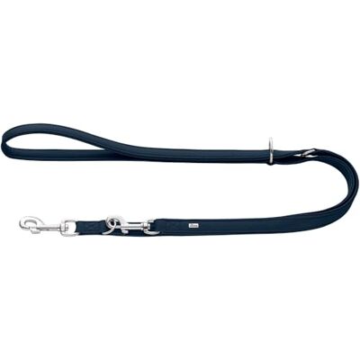 HUNTER Amalfi Adjustable Dog Lead Navy Blue Vegan Faux Leather Nappa Look Adjustable to 3 Different Positions Soft Easy Care Brilliant Colour Made in Germany Size: 15/200 HUNTER Amalfi Adjustable Dog Lead Navy Blue Vegan Faux Leather Nappa Look Adjustable to 3 Different Positions Soft Easy Care Brilliant Colour Made in Germany Size: 15/200