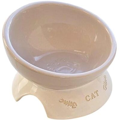 Nobby Cat Ceramic Bowl Raised Cat Cream Diameter 13.5 x 9 cm, 250 ml Nobby Cat Ceramic Bowl Raised Cat Cream Diameter 13.5 x 9 cm, 250 ml