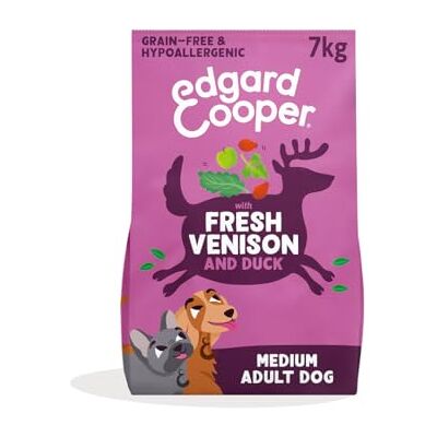 Edgard & Cooper Grain Free Dry Dog Food For Medium Breed Adult Dogs (7kg), Fresh Venison & Duck, Balanced Fibre For Gut Health, Hypoallergenic Recipe With Natural Ingredients, Never Meat Meal Edgard & Cooper Grain Free Dry Dog Food For Medium Breed Adult Dogs (7kg), Fresh Venison & Duck, Balanced Fibre For Gut Health, Hypoallergenic Recipe With Natural Ingredients, Never Meat Meal