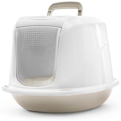 Record Arena+ Closed Cat Litter Tray with Handle and Filter, Taupe 57 x 39.5 x 38 cm, Plastic Toilet Modern Design, Easy to Clean, Made in Italy Record Arena+ Closed Cat Litter Tray with Handle and Filter, Taupe 57 x 39.5 x 38 cm, Plastic Toilet Modern Design, Easy to Clean, Made in Italy