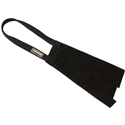 DINGO GEAR WWW.DINGOGEAR.COM 1977 DINGO GEAR Dog Rug Tug Toy for Young Dogs Puppy Training Play, Teaching Proper Bite Grip, Chaser with 1 Handle, Soft Genuine Leather 23 x 11 cm Black S00486 DINGO GEAR WWW.DINGOGEAR.COM 1977 DINGO GEAR Dog Rug Tug Toy for Young Dogs Puppy Training Play, Teaching Proper Bite Grip, Chaser with 1 Handle, Soft Genuine Leather 23 x 11 cm Black S00486