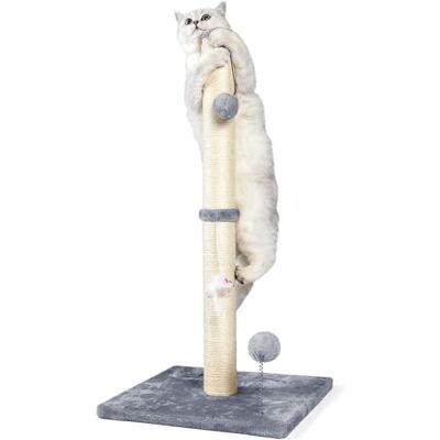 ANWA 32" Tall Cat Scratching Posts for Indoor Cats, 3-in-1 Cat Scratching Post with Plush Toys, Premium Sisal Post for Cats at All Ages with Reinforced Stable Base, Gray ANWA 32" Tall Cat Scratching Posts for Indoor Cats, 3-in-1 Cat Scratching Post with Plush Toys, Premium Sisal Post for Cats at All Ages with Reinforced Stable Base, Gray