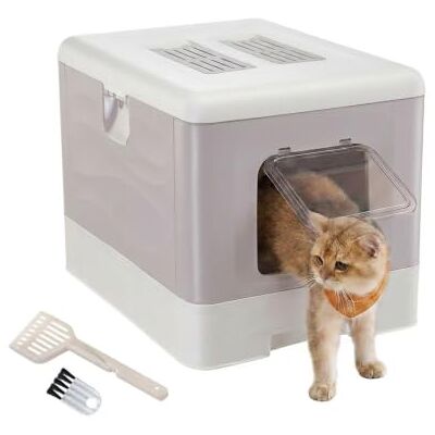 Ferplast Closed Cat Litter Box with Removable Drawer, Double Activated Carbon Filter, Scoop and Brush, Paw Cleaning Grid L 39 x W 52 x H 40 cm Pink Ferplast Closed Cat Litter Box with Removable Drawer, Double Activated Carbon Filter, Scoop and Brush, Paw Cleaning Grid L 39 x W 52 x H 40 cm Pink