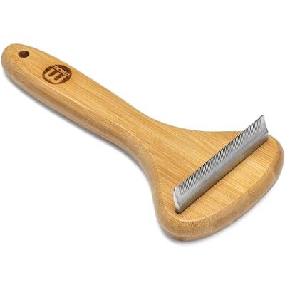 Mikki Bamboo Moult Master De-Shedding Blade For Dog & Cat Grooming, Shedding & Undercoat, Safely Removes Loose Hair, With Anti-Rust Stainless Steel Teeth, Small Mikki Bamboo Moult Master De-Shedding Blade For Dog & Cat Grooming, Shedding & Undercoat, Safely Removes Loose Hair, With Anti-Rust Stainless Steel Teeth, Small