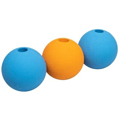 Amazon Basics Supreme Rubber Toy Dog Balls, Dog Toy, 6.35 cm (3-Pack), Blue, Orange Amazon Basics Supreme Rubber Toy Dog Balls, Dog Toy, 6.35 cm (3-Pack), Blue, Orange