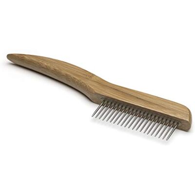 Mikki Bamboo Anti-Tangle Comb for Dog, Cat, Puppy, Wider Teeth for Long Thick Hair Coats, Removes Knots, Matts, Tangles, Handmade from Natural Bamboo,Brown Mikki Bamboo Anti-Tangle Comb for Dog, Cat, Puppy, Wider Teeth for Long Thick Hair Coats, Removes Knots, Matts, Tangles, Handmade from Natural Bamboo,Brown