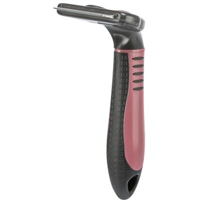 TRIXIE Carding curry comb for de-matting & thinning removes loose undercoat replaceable stainless steel blade rubberised plastic handle 23123 TRIXIE Carding curry comb for de-matting & thinning removes loose undercoat replaceable stainless steel blade rubberised plastic handle 23123