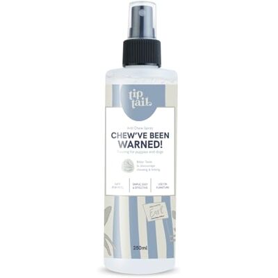 Tip Tail Chew've Been Warned! Anti-Chew Dog Training Spray, Bitter Taste to Discourage Destructive Chewing and Licking, Vegan, Suitable for Training Dogs and Puppies from 8 weeks (250 ml) Tip Tail Chew've Been Warned! Anti-Chew Dog Training Spray, Bitter Taste to Discourage Destructive Chewing and Licking, Vegan, Suitable for Training Dogs and Puppies from 8 weeks (250 ml)