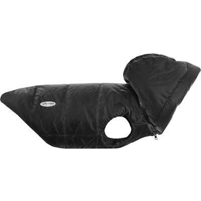 Record Dogmar Coat for Dogs. Waterproof Dog Coat in Sober and Refined Style with Reflective Bands, Adjustable Closure and Leash Hole Black, L Record Dogmar Coat for Dogs. Waterproof Dog Coat in Sober and Refined Style with Reflective Bands, Adjustable Closure and Leash Hole Black, L