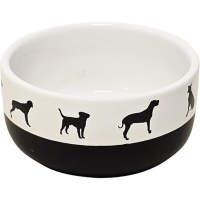 Nobby Dog Ceramic Bowl Shape White/Black Diameter 16 x 7.5 cm 1,000 ml Nobby Dog Ceramic Bowl Shape White/Black Diameter 16 x 7.5 cm 1,000 ml