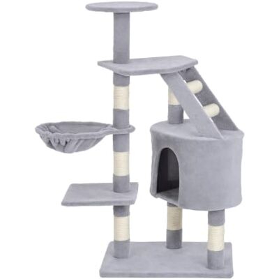 PawHut Cat Tree for Indoor Cats Climb Activity Center Play House 125cm Grey Kitten Scratching Post, Scratch Scratcher, Pet Furniture PawHut Cat Tree for Indoor Cats Climb Activity Center Play House 125cm Grey Kitten Scratching Post, Scratch Scratcher, Pet Furniture