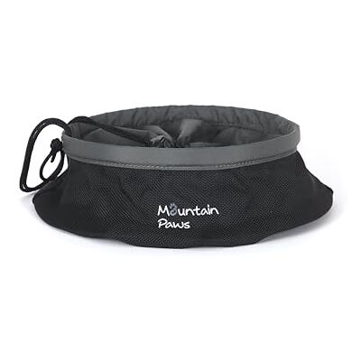 Mountain Paws Collapsible Lightweight Dog Food Bowl With Drawstring Closure Mountain Paws Collapsible Lightweight Dog Food Bowl With Drawstring Closure
