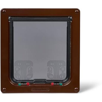 Cat Mate 4-Way-Locking Large Cat Flap (221) Secure Lockable Door for Large Cats and Small Dogs, Easy to Install and Use, for UPVC/Metal, Wall and Wood, Brown Cat Mate 4-Way-Locking Large Cat Flap (221) Secure Lockable Door for Large Cats and Small Dogs, Easy to Install and Use, for UPVC/Metal, Wall and Wood, Brown
