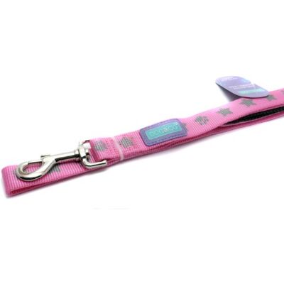 Hemmo & Co Dog & Co Relective Nylon Padded Lead Pink 3/4" X 48 Hemmo & Co Dog & Co Relective Nylon Padded Lead Pink 3/4" X 48