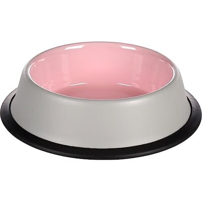 Flamingo FEEDING AND DRINKING BOWL CAT NELL STAINLESS STEEL PINK ANTISLIP DUE TO RIM 450ML 14,2CM Flamingo FEEDING AND DRINKING BOWL CAT NELL STAINLESS STEEL PINK ANTISLIP DUE TO RIM 450ML 14,2CM
