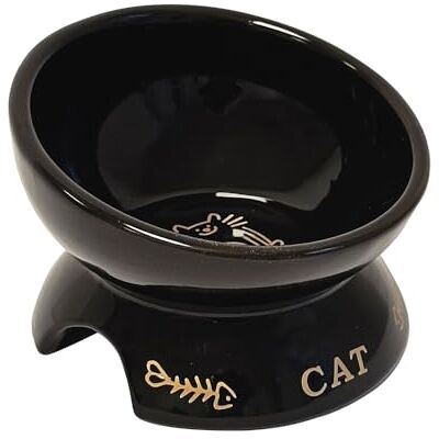 Nobby Golden Cat Ceramic Bowl Raised Black Diameter 13.5 x 9 cm 250 ml Nobby Golden Cat Ceramic Bowl Raised Black Diameter 13.5 x 9 cm 250 ml