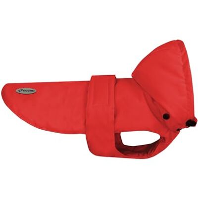 Record Brumy Waterproof Dog Coat with Removable Hood, Warm and Durable Waterproof Perfect for Protecting Your Dog from Rain and Cold Red, L Back Length 45cm Record Brumy Waterproof Dog Coat with Removable Hood, Warm and Durable Waterproof Perfect for Protecting Your Dog from Rain and Cold Red, L Back Length 45cm