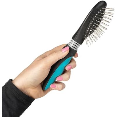 Mikki Dog, Cat Ball Pin Grooming Brush Removes Knots, Matts and Tangles for Small to Medium Pets Mikki Dog, Cat Ball Pin Grooming Brush Removes Knots, Matts and Tangles for Small to Medium Pets