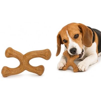 Flamingo TOY NYL'O WOOD X-SHAPE WITH BEEF FLAVOUR S BROWN 15,3x8,7x6CM Flamingo TOY NYL'O WOOD X-SHAPE WITH BEEF FLAVOUR S BROWN 15,3x8,7x6CM
