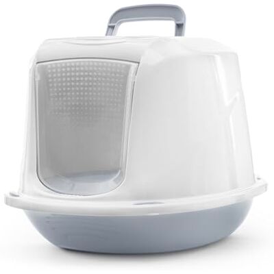 Record Arena+ Closed Cat Litter Tray with Handle and Filter, Blue 57 x 39.5 x 38 cm, Plastic Toilet Modern Design, Easy to Clean, Made in Italy Record Arena+ Closed Cat Litter Tray with Handle and Filter, Blue 57 x 39.5 x 38 cm, Plastic Toilet Modern Design, Easy to Clean, Made in Italy