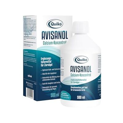 Quiko Avisanol Calcium Concentrate 500ml For pet birds, racing pigeons & chickens Promotes bone & eggshell formation Supports feather formation & moulting Quiko Avisanol Calcium Concentrate 500ml For pet birds, racing pigeons & chickens Promotes bone & eggshell formation Supports feather formation & moulting