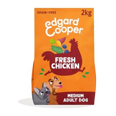 Edgard & Cooper Grain Free Dry Dog Food For Medium Breed Adult Dogs (2kg), Fresh Chicken, Balanced Fibre For Gut Health, With Apple, Sweet Potato, Kale and Blueberry, Never Meat Meal Edgard & Cooper Grain Free Dry Dog Food For Medium Breed Adult Dogs (2kg), Fresh Chicken, Balanced Fibre For Gut Health, With Apple, Sweet Potato, Kale and Blueberry, Never Meat Meal