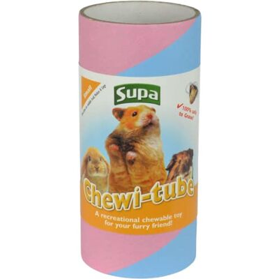 Supa Small Chew-i-Tube, Pack of 10, Helps to Promote Exercise and Stimulation for a Healthier & Happier Small Pets. Tube Size 15cm (L) x 6.8cm (W) x 6.8cm (D) Supa Small Chew-i-Tube, Pack of 10, Helps to Promote Exercise and Stimulation for a Healthier & Happier Small Pets. Tube Size 15cm (L) x 6.8cm (W) x 6.8cm (D)
