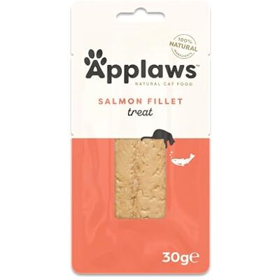 Applaws 100% Natural Cat Treats, Salmon Loin Cat Snack, 30g Pouch (Pack of 12) Applaws 100% Natural Cat Treats, Salmon Loin Cat Snack, 30g Pouch (Pack of 12)