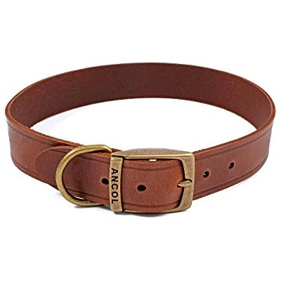 Ancol Latigo Leather Collar Chestnut 50-59cm - Dog Collar Ancol Latigo Leather Collar Chestnut 50-59cm - Dog Collar