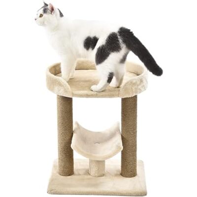 Amazon Basics Top Platform Cat Tree With Scratching Post 18 x 14 x 22 Inches, Beige Amazon Basics Top Platform Cat Tree With Scratching Post 18 x 14 x 22 Inches, Beige
