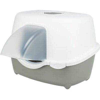 TRIXIE Outdoor Davio Top Cat Litter Tray Outdoor Cat Litter Tray With Rain Cover Covered Entrance Grey 56 × 39 × 39 cm TRIXIE Outdoor Davio Top Cat Litter Tray Outdoor Cat Litter Tray With Rain Cover Covered Entrance Grey 56 × 39 × 39 cm