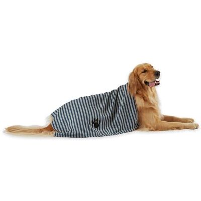 Bone Dry Pet Grooming Towel Collection Absorbent Microfiber X-Large, 41x23.5, Striped Navy Bone Dry Pet Grooming Towel Collection Absorbent Microfiber X-Large, 41x23.5, Striped Navy