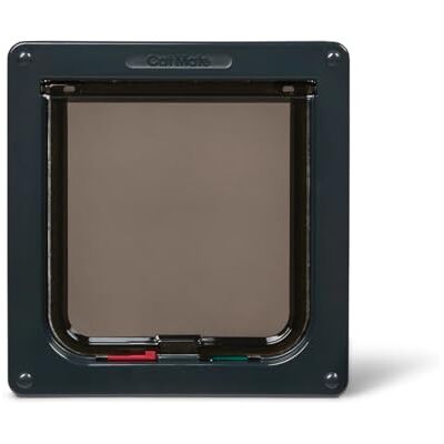 Cat Mate 4-Way-Locking Cat Flap with Liner to 50mm, Grey Cat Mate 4-Way-Locking Cat Flap with Liner to 50mm, Grey