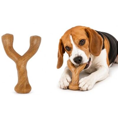 Flamingo TOY NYL'O WOOD Y-SHAPE WITH BEEF FLAVOUR S BROWN 14x9,5x5CM Flamingo TOY NYL'O WOOD Y-SHAPE WITH BEEF FLAVOUR S BROWN 14x9,5x5CM