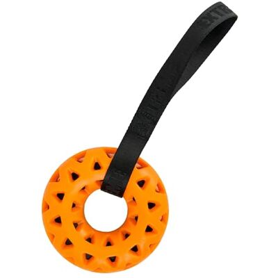 Ancol Extreme Tough Toy High Visibility Donut Shaped with strap for training or play Ancol Extreme Tough Toy High Visibility Donut Shaped with strap for training or play