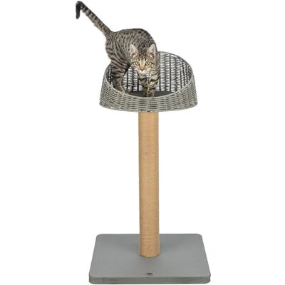 TRIXIE Amalia Outdoor Cat Scratching Post Outdoor Cat Scratching Post with Bed Water-Repellent Grey 88 cm TRIXIE Amalia Outdoor Cat Scratching Post Outdoor Cat Scratching Post with Bed Water-Repellent Grey 88 cm